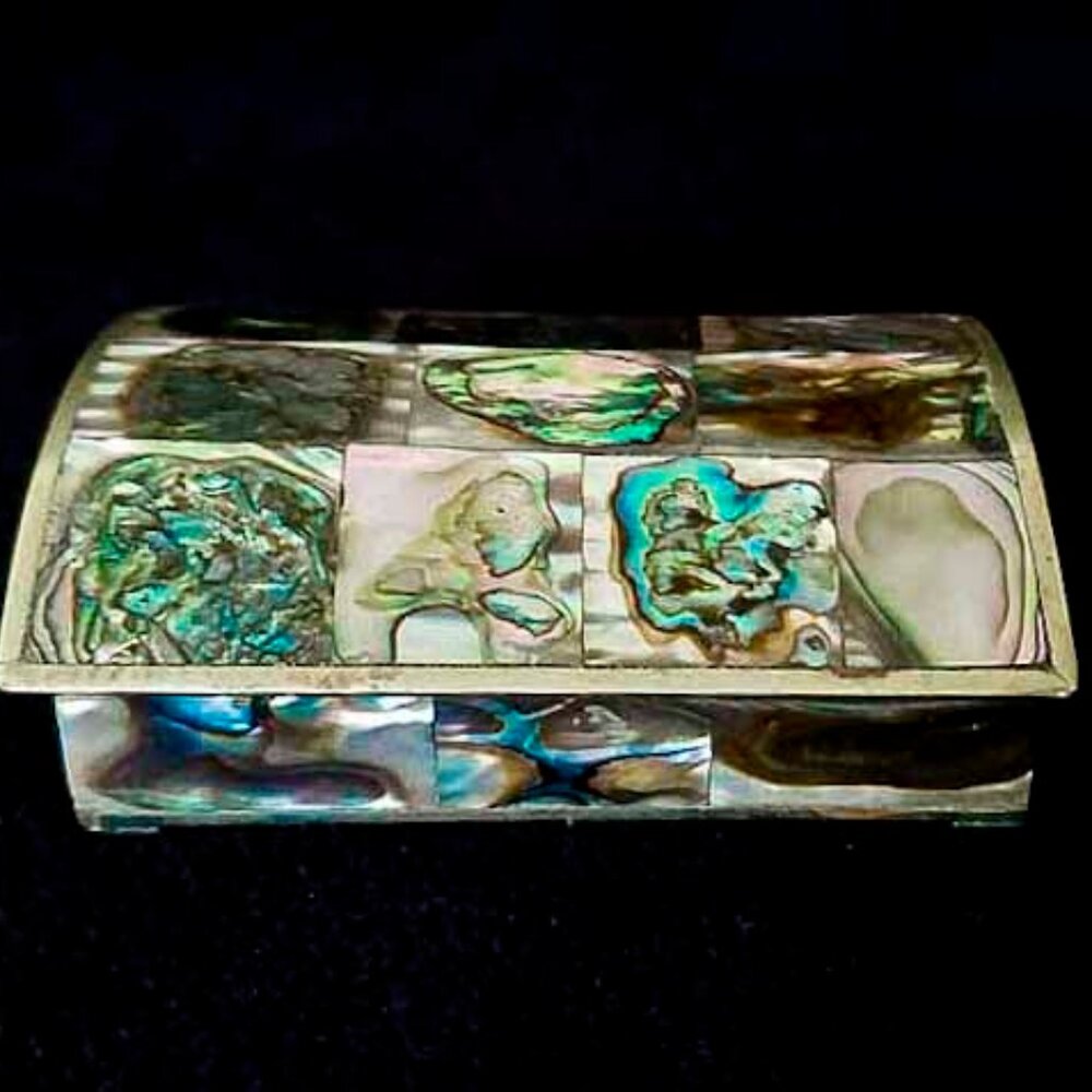 Abalone Silver Jewelry Box From Mexico